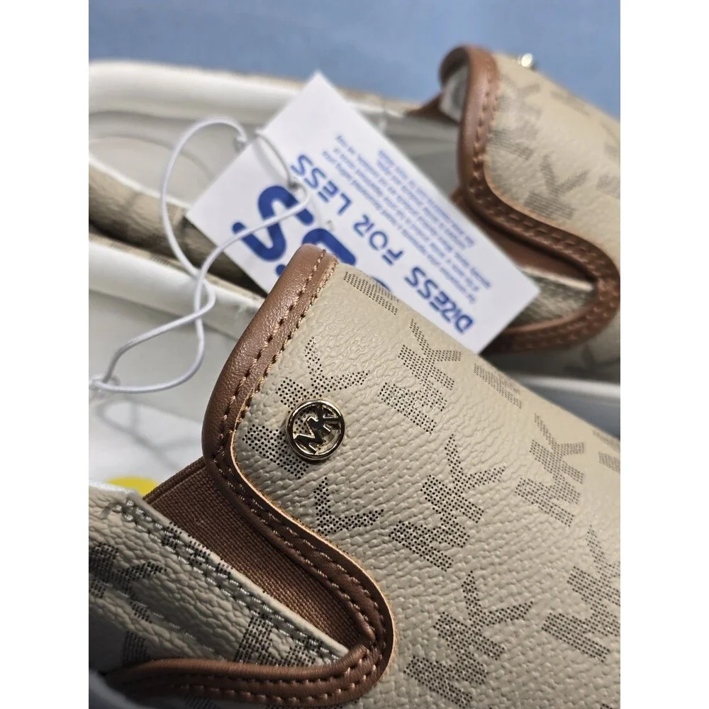 Michael Kors Women's New NOA Slip On Sneaker -Tan Jacquard Size 5M
